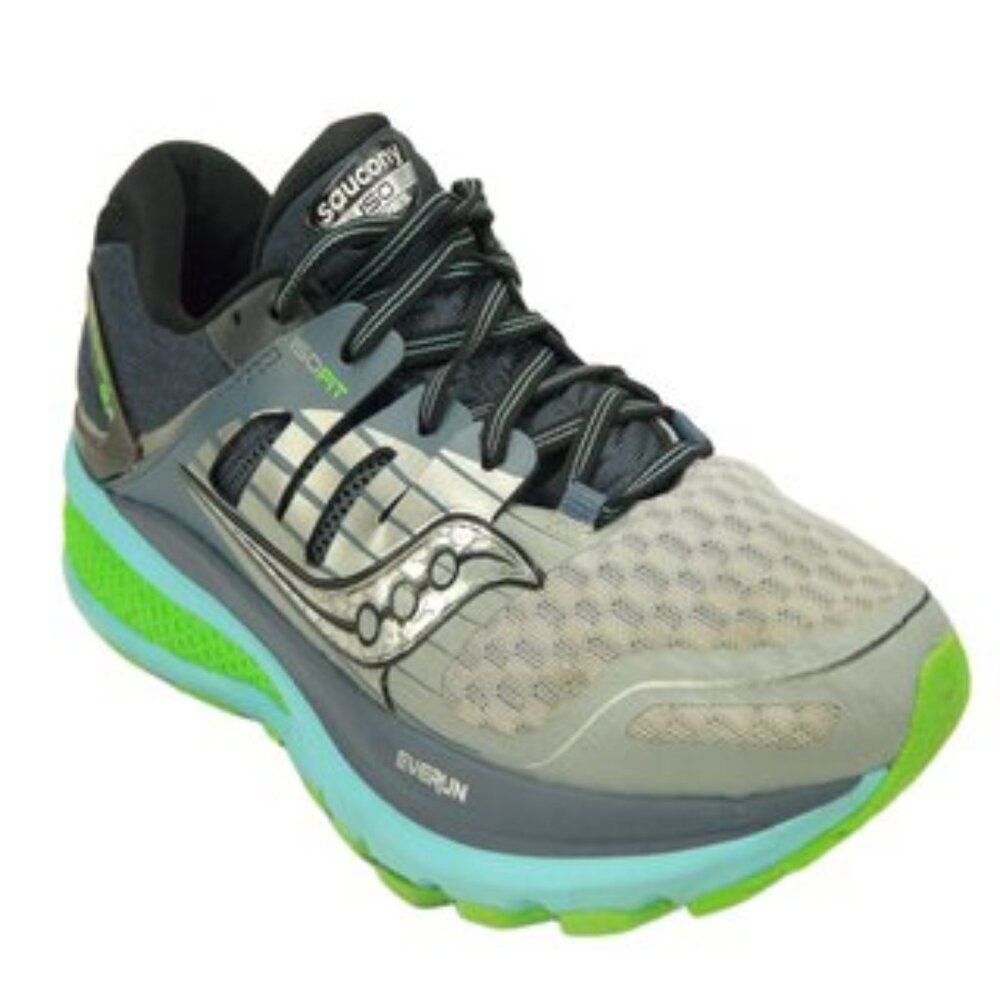 SAUCONY WOMEN'S TRIUMPH ISO 2 GREY BLUE SLIME US 9.5
